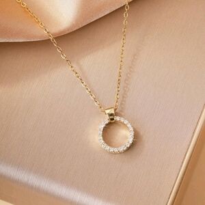 Elegant Gold Circle Pendant Necklace